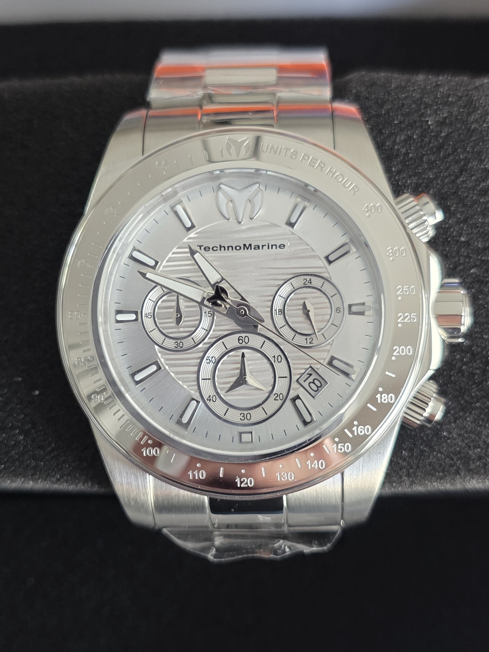 TechnoMarine Silver Stainless Steel Chronograph Watch